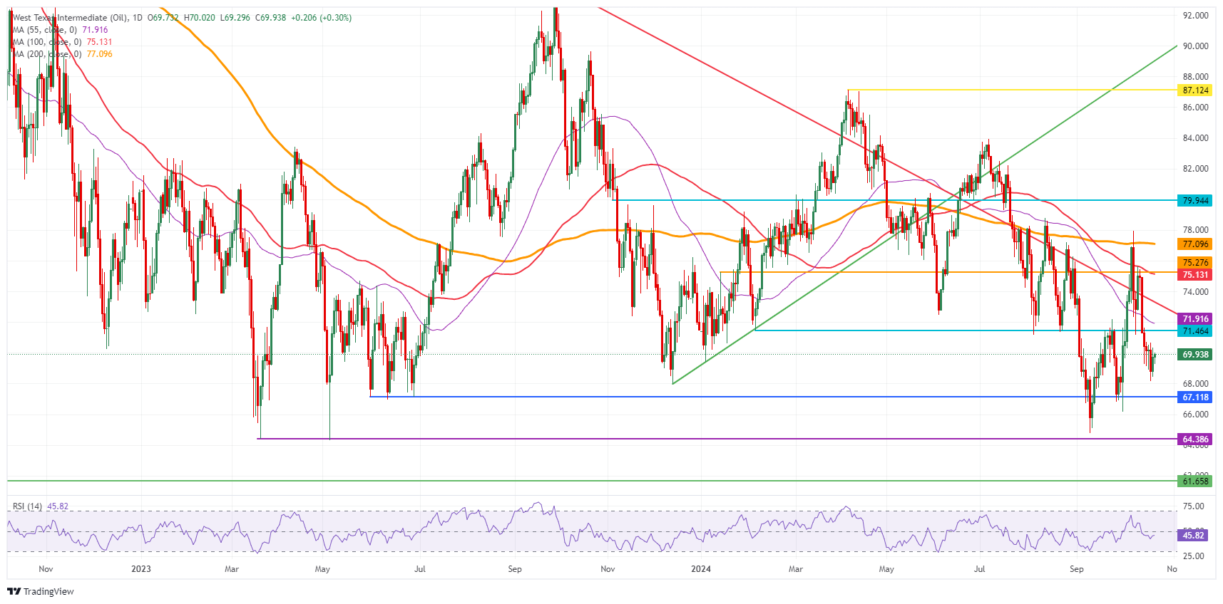 Petróleo Crudo WTI de EE.UU.: Gráfico Diario